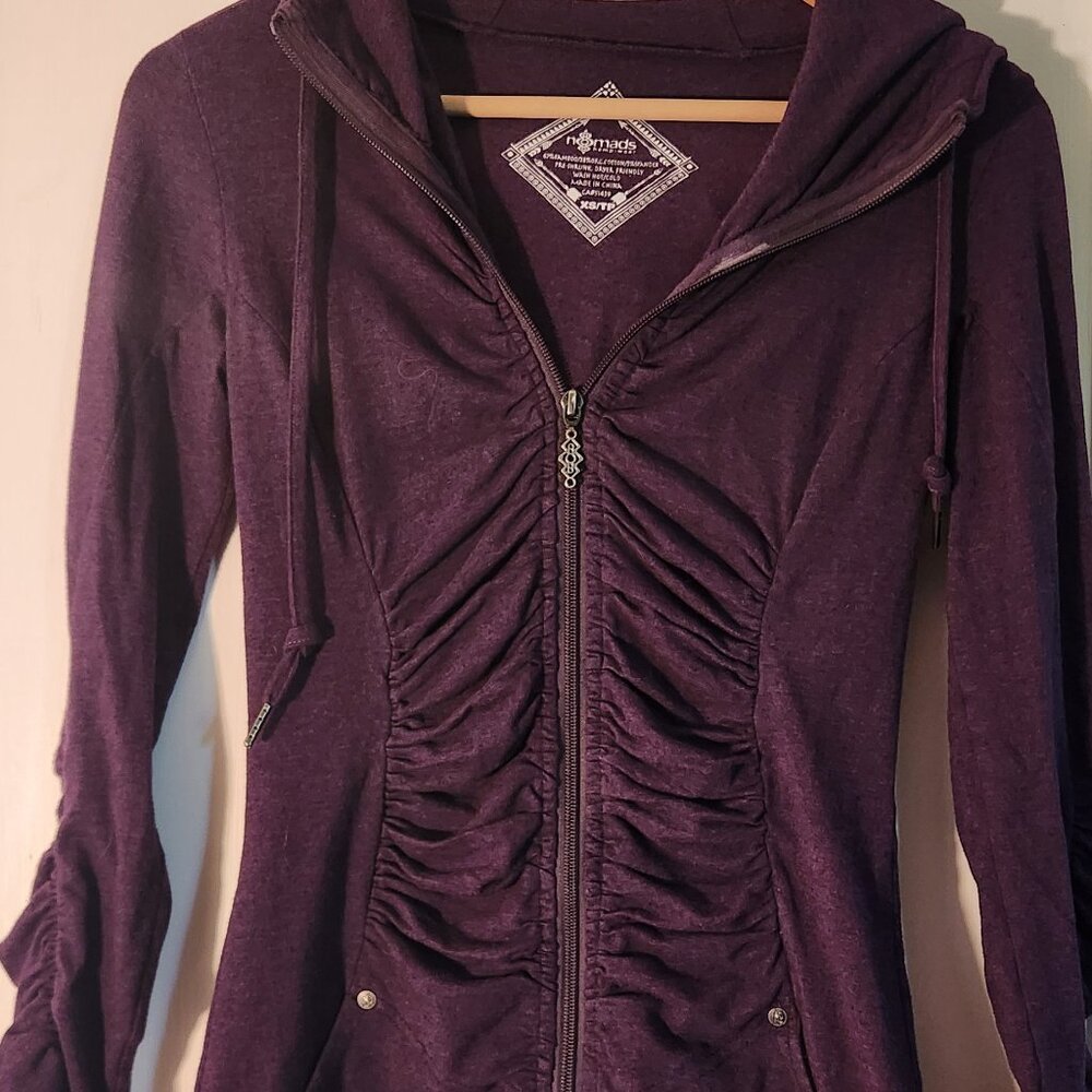 Nomads Hemp Wear Jacket Organic Womens XS Thrive Tunic Zip Purple Ruche